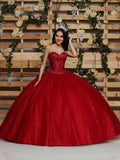 Radiant Elegance Satin Glitter Tulle Ball Gown with Beaded Corset and Removable Skirt #80426
