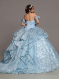 Sparkling Serenity Glitter Tulle and Sequin Lace Gown- 80561