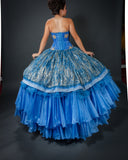 Sapphire Serenity Mitzy 001: Two-Piece Ensemble with Removable Skirt and Bodice