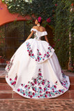 Radiant Elegance: 3-Piece Dress with V-Neck Corset and Off shoulder- M41-141 RAGAZZA